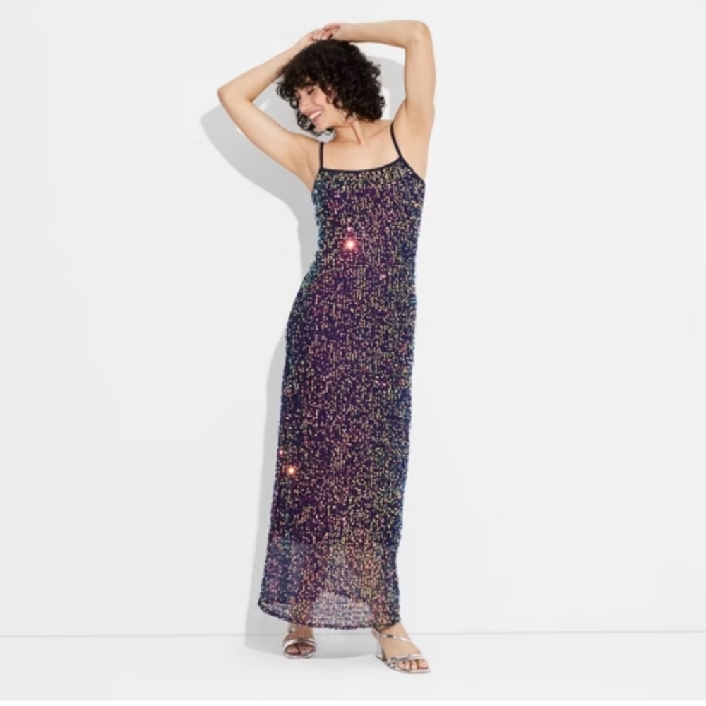 Wild fable open work Sequin midi dress